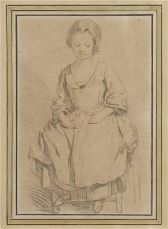 Artista francese del secolo XVIII

"Fanciulla seduta"
carboncino e sanguigna (i