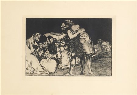 Francisco José Goya y Lucientes Lotto composto da tre incisioni dalla serie "Los