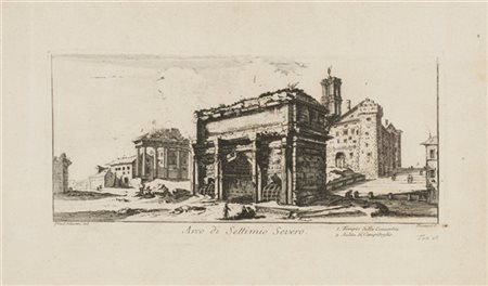 Giovanni Battista Piranesi "Arco di Settimio Severo" e "Ponte Senatorio oggi det