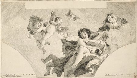 Giandomenico Tiepolo "Angeli che portano le indulgenze", da un'invenzione di Gia