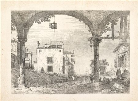 Giovanni Antonio Canal "Portico con la lanterna"
acquaforte (all'impronta mm 300