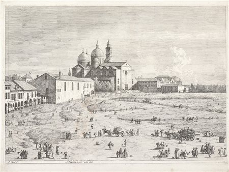 Giovanni Antonio Canal Due acqueforti intitolate "Santa Giustina in Pra' della V