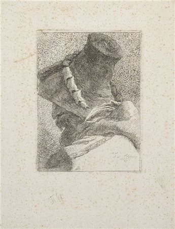 Giandomenico Tiepolo Gruppo di quattro teste incise all'acquaforte da invenzioni