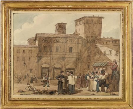 Achille Pinelli "La Chiesa di San Marco, annessa a Palazzo Venezia a Roma"
penna
