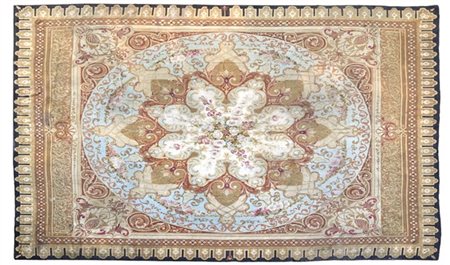 Tappeto Aubusson, Francia, epoca Napoleone III. Grande decorazione con bouquet