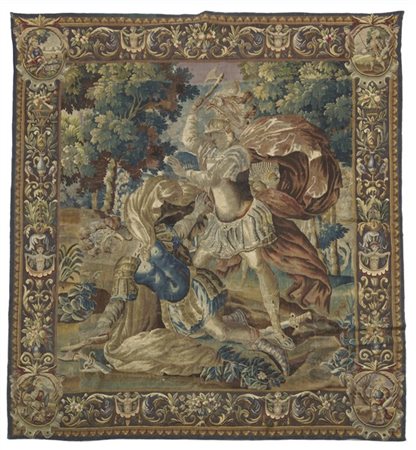 Manifattura di Felletin, Francia, secolo XVII-XVIII. Arazzo tessuto a mano in l