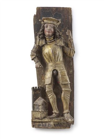 Scultore tedesco del secolo XVI-XVII. San Giorgio, legno intagliato, laccato e