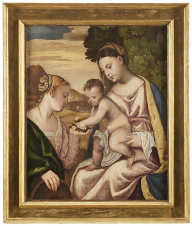 Maestro veneto del secolo XVI

"Sposalizio mistico di santa Caterina"
olio su t