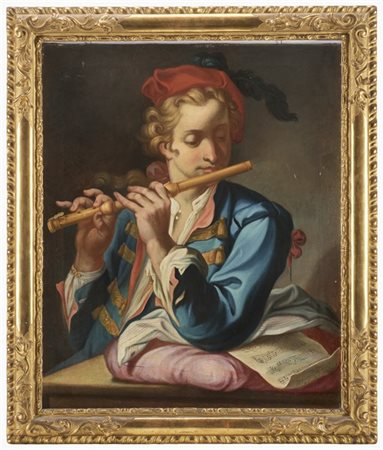 Scuola napoletana del secolo XVIII

"Suonatore di flauto"
olio su tela (cm 71x5