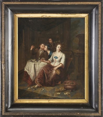 François Xavier Verbeeck "Il festino di un'elegante compagnia"
olio su tavola (c