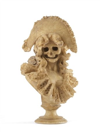 * Scultore del Nord Europa, fine secolo XIX 
Vanitas di aristocratico in alabas