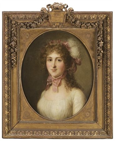 Scuola francese della fine del secolo XVIII

"Ritratto di dama con fiocco rosa"
