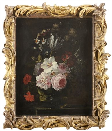 Scuola della seconda metà del secolo XVII

"Vaso fiorito su un piano in pietra"