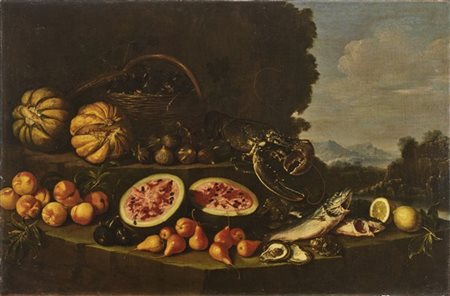 Cerchia di Michelangelo Cerquozzi (Roma 1602 - 1660)

"Composizione con frutta,