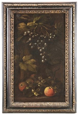Scuola napoletana del secolo XVII

"Composizione con uva e vari frutti"
olio su