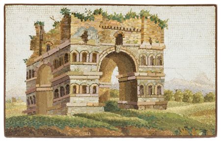 Artista romano, fine del secolo XVIII. Micromosaico raffigurante l'Arco di Gian