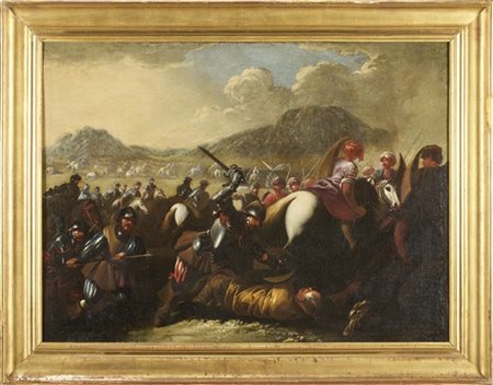Carlo Coppola "Scena di battaglia tra Turchi e Cristiani"
olio su tela (cm 74,5x