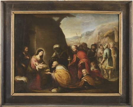 Maestro della metà del secolo XVII

"Adorazione dei Magi"
olio su tela (cm 77x1