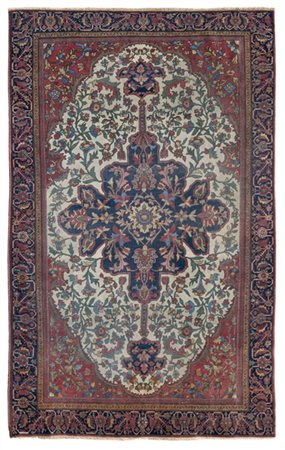 Tappeto Ferahkan Sarouk, Persia, fine secolo XIX. Decoro con grande medaglione