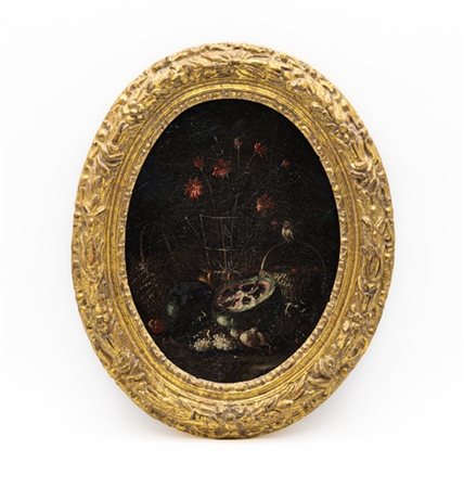 Scuola romana del secolo XVIII

"Composizione con fiori, anguria, ceste, uva, p