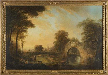 Elias Martin (attr.)

"Paesaggio arcadico con pastori"
olio su tela (cm 90x134,5