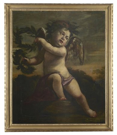 Scuola emiliana del secolo XVII

"Puttino con corone di alloro"
olio su tela (c