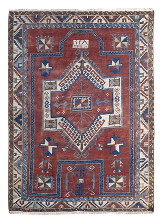 Tappeto Kazak Fachralo, Caucaso, fine secolo XIX. Decoro con motivo "key hole"
