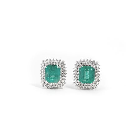 Orecchini con Smeraldi Colombia e Diamanti.