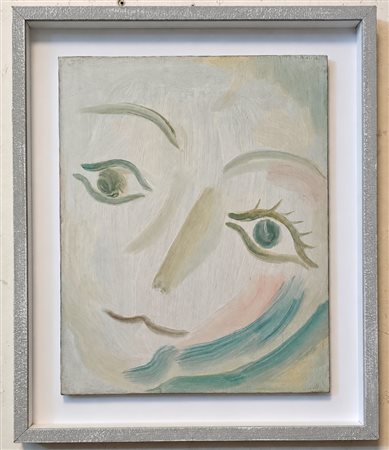 VIRGILIO GUIDI, (1891-1984), 40 X 50 cm, le grandi teste 1969 olio su tela,...