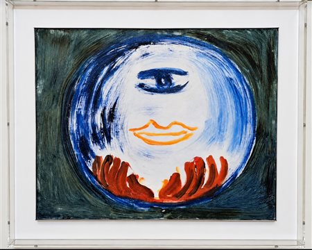 VIRGILIO GUIDI, (1891-984), 40 X 50 cm, Senza titolo (mani sulla luna) 1973,...