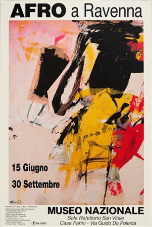 AFRO BASALDELLA, 100 X 66 cm, titolo “ AFRO A RAVENNA “, manifesto seri...
