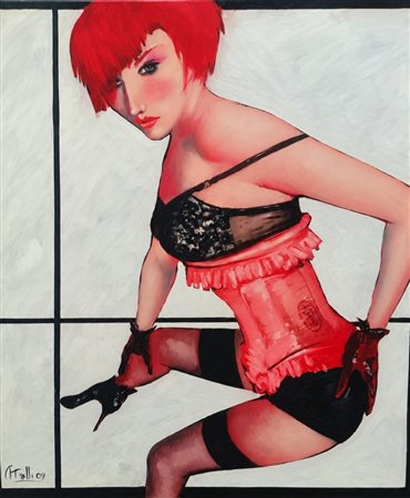 DAVIDE TIRELLI, (1966) 100 X 90 cm, olio su tela, titolo “ NUTBUSH CITY...