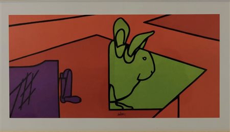 VALERIO ADAMI, (1935), 56 X 27,5 cm, Senza titolo 1974 Litografia su carta...