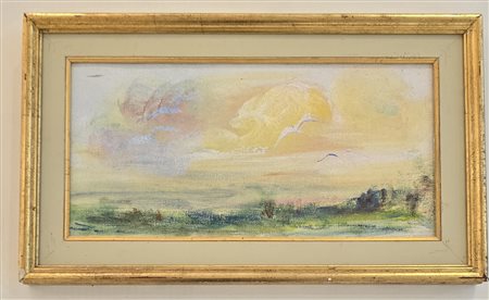 ERNESTO TRECCANI, 20 X 40 cm, olio su tela, firma al fronte, certificato di...