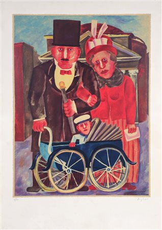 FRANZ BORGHESE, 69,5 X 49,5 cm, Serigrafia su cartoncino, firma in basso a...