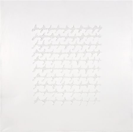 ALFREDO RAPETTI MOGOL, 50 X 50 cm, ”Lettera Bianca" acrilico su tela. Anno...