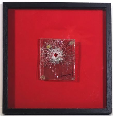 ANGELO BRESCIANINI, 15 X 14 cm, ”Senza Titolo" Sparo di pistola su lastre di...