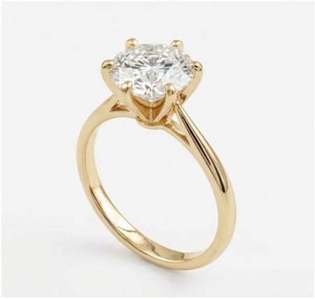 ANELLO SOLITARIO IN ORO GIALLO CON DIAMANTE NATURALE DA 1,50 CT