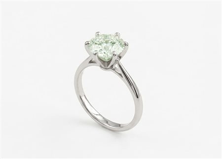 ANELLO SOLITARIO IN ORO BIANCO CON DIAMANTE NATURALE DA 2 CT