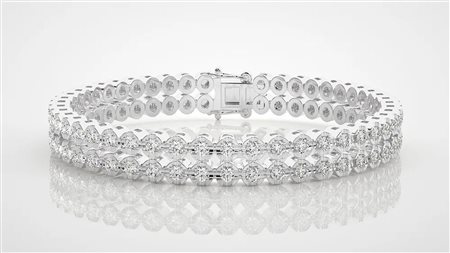 BRACCIALE A CATENA IN ORO BIANCO 14K E DIAMANTI (2.83 CT) - DOC-0031067-0024