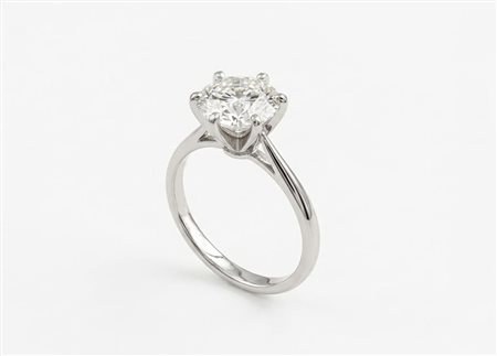 ANELLO SOLITARIO IN ORO BIANCO CON DIAMANTE NATURALE DA 2 CT