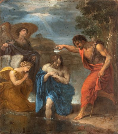 Artista attivo a Roma, XVII secolo  
Battesimo di Cristo 
Olio su rame cm. 39x35