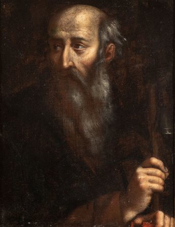 Artista napoletano, prima metà XVII secolo  
Sant'Antonio Abate 
Olio su tela cm. 57x43,3. Con cornice