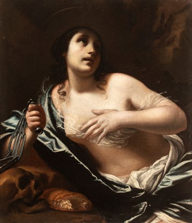 Simone Pignoni (Firenze, 1611 - 1698) 
Maddalena penitente 
Olio su tela cm. 84x72. Con cornice