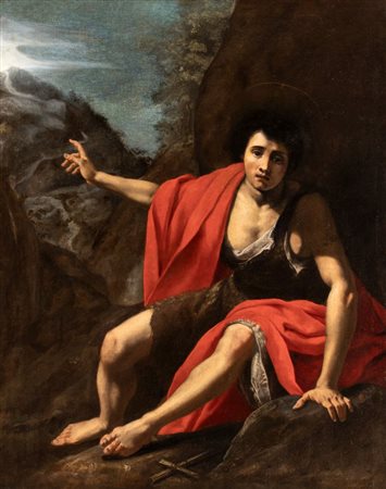 Cesare Dandini (Firenze, 1596 - 1657) 
San Giovanni Battista 
Olio su tela cm. 145x115,5. Con cornice