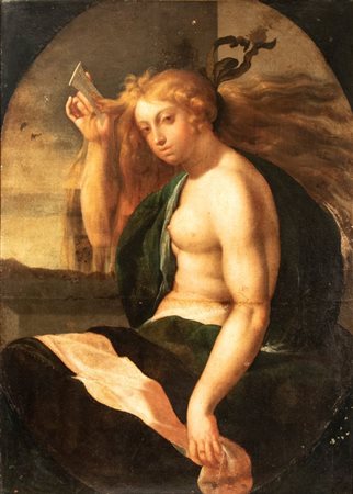 Artista attivo a Roma, XVII secolo  
Maddalena penitente 
Olio su tela cm. 120x87. Con conice