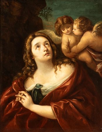 Artista emiliano, XVIII secolo  
Maddalena penitente 
Olio su tela cm. 100,5x78. Con cornice