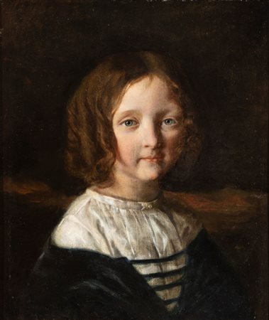 Artista italiano, prima metà XIX secolo  
Ritratto di fanciullo 
Olio su tela cm. 46x38. Con cornice