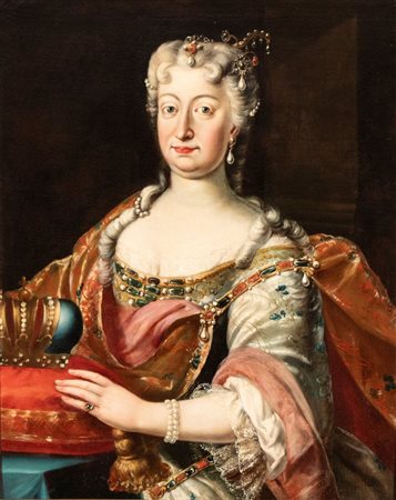 Artista austriaco, XVIII secolo  
Ritratto di Elisabetta Cristina di Brunswick-Wolfenbüttel, imperatrice del Sacro Romano Impero 
Olio su tela cm. 94x73,5. Con cornice