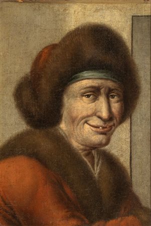 Artista lombardo, XVIII secolo  
Testa grottesca 
Olio su tavola cm. 42x29. Con cornice